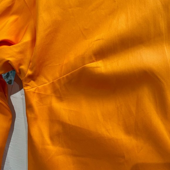 New INC Flared Cuff Button Down Shirt Relaxed Fit Tangerine Orange Size Medium - Picture 13 of 16